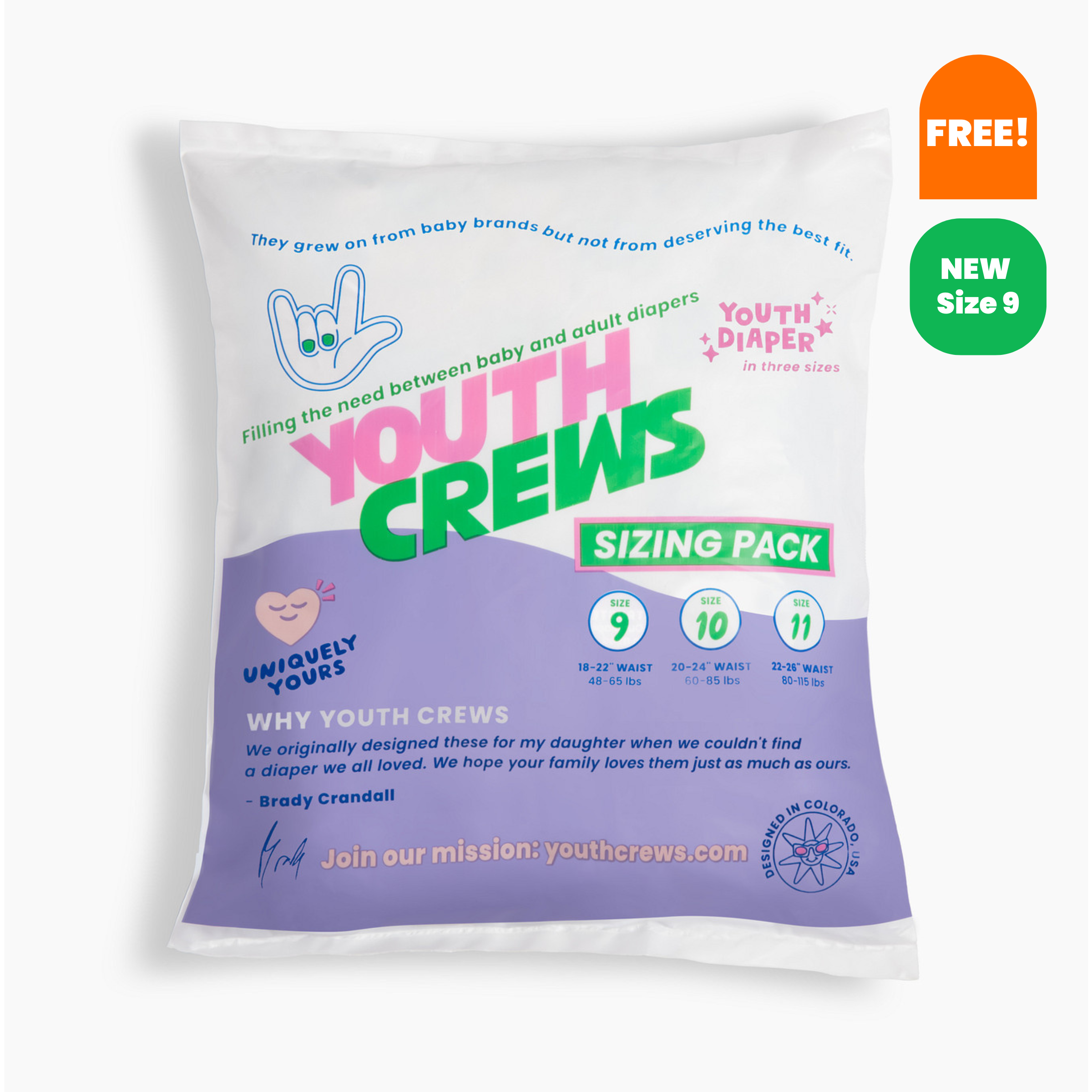 Sizing Pack Youth Crews