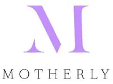 A stylized lavender-purple letter 'M' above the word 'MOTHERLY' in dark gray.