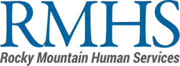 RMHS logo, blue and gray on black.